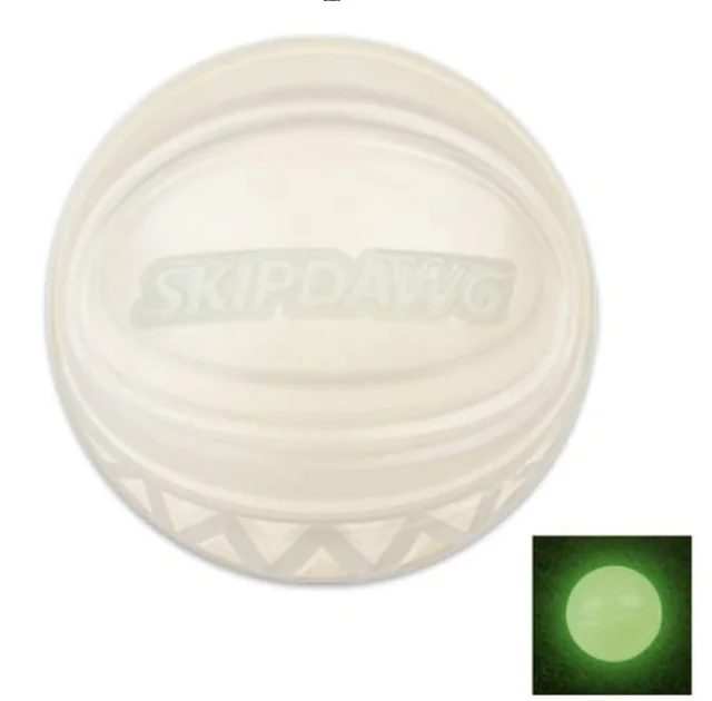 Игрушка-мяч для собак BronzeDog Skipdawg Neon Glow ball, светонакопительнная, 7 см