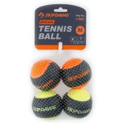 Набор мячей для собак BronzeDog Skipdawg tennis ball, с пищалкой, 4 штуки по 6.4 см