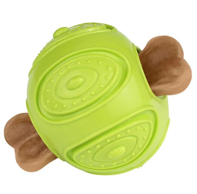 Игрушка-мяч для собак BronzeDog Smart Ball IQ, мотивационная, салатовый 7×9 см