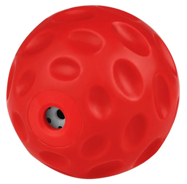 Игрушка для собак BronzeDog Chew Pitted Ball, со звуковым эффектом, плавающая, красный, 7 см
