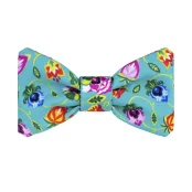 Бабочка BronzeDog Urban Folk, для собак и кошек, к ошейнику, из габардина, ментоловая, 12.5×7 см