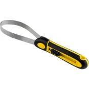 Скребок BronzeDog для собак с выдвижным лезвием, жёлто-чёрный, 36×4 см