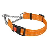 Нашийник-полуудавка BronzeDog, для собак, нейлоновий, фастекс, світловідбиваючий, помаранчевий, 30-38×1.6 см