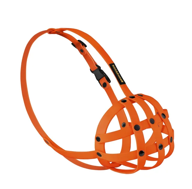 Намордник BronzeDog, для собак, водовідштовхуючий, біотановий, помаранчевий, 28 см