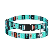 Нашийник BronzeDog Urban, для котів, нейлоновий, дзвіночок, принт інки, 18-28×1 см