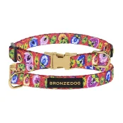 Ошейник BronzeDog Urban Folk, для собак и кошек, нейлоновый, фастекс металлический, коралловый, 18-28×1 см