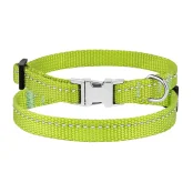 Нашийник BronzeDog Active, для собак і котів, нейлоновий, фастекс хром, салатовий, 18-28×1 см