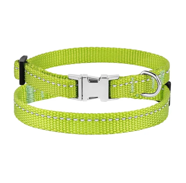 Ошейник BronzeDog Active, для собак и кошек, нейлоновый, фастекс хром, салатовый, 18-28×1 см