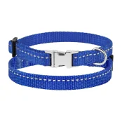 Нашийник BronzeDog Active, для собак і котів, нейлоновий, фастекс хром, синій, 18-28×1 см