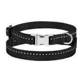 Ошейник BronzeDog Active, для собак и кошек, нейлоновый, фастекс хром, чёрный, 18-28×1 см