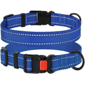 Нашийник BronzeDog Active, для собак, нейлоновий, фастекс пластик, синій, 35-53×2.5 см