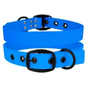 Нашийник BronzeDog Surf, для собак, водовідштовхувальний, ремінна пряжка, блакитний, 35-45×2.5 см