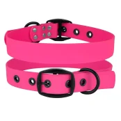 Нашийник BronzeDog Surf, для собак, водовідштовхувальний, ремінна пряжка, рожевий, 25-33×1.6 см