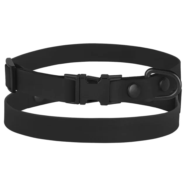 Ошейник BronzeDog Active, для собак и кошек, водоотталкивающий, фастекс металлический, чёрный, 18-28×1 см