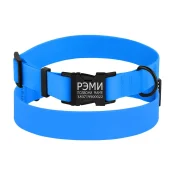 Нашийник BronzeDog Active, для собак, водовідштовхувальний, фастекс металевий, блакитний, 25-33×1.6 см