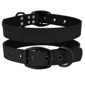 Нашийник BronzeDog Surf, для собак, водовідштовхувальний, ремінна пряжка, чорний, 25-33×1.6 см