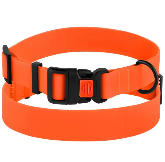 Нашийник BronzeDog Active, для собак, водовідштовхувальний, фастекс пластик, помаранчевий, 35-53×2.5 см