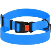 Нашийник BronzeDog Active, для собак, водовідштовхувальний, фастекс пластик, блакитний, 43-66×2.5 см