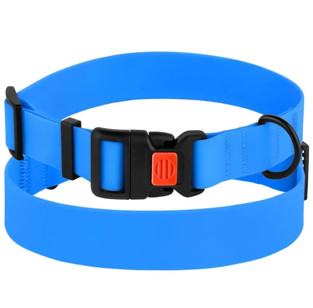 Нашийник BronzeDog Active, для собак, водовідштовхувальний, фастекс пластик, блакитний, 43-66×2.5 см