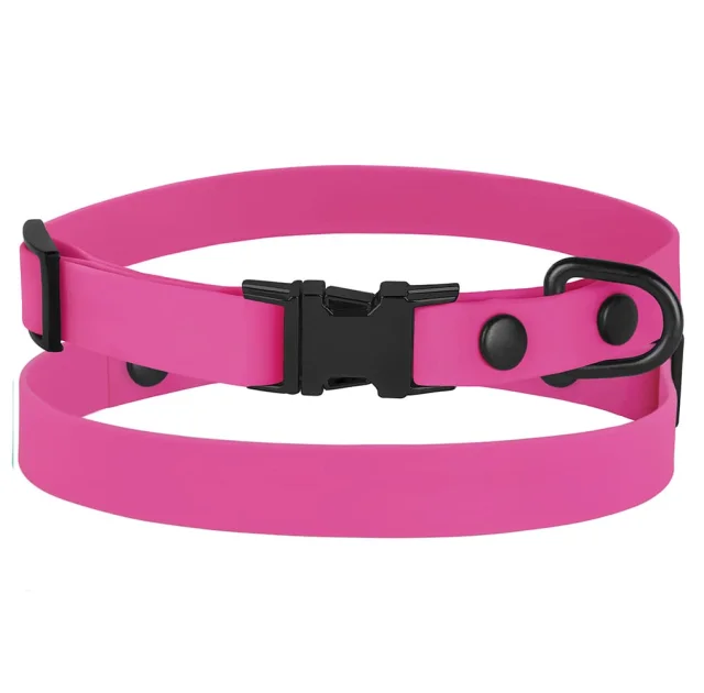 Ошейник BronzeDog Active, для собак и кошек, водоотталкивающий, фастекс металл, розовый, 18-28×1 см