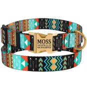 Нашийник BronzeDog Urban, для собак, нейлоновий, фастекс метал, принт ацтеки, 43-66×2.5 см
