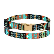 Ошейник BronzeDog Urban, для собак и кошек, нейлоновый, фастекс металлический, принт ацтеки, 18-28×1 см