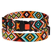 Нашийник BronzeDog Urban, для собак, нейлон, фастекс пластик, принт гуцульський, помаранчевий, 43-66×2.5 см