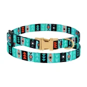 Ошейник BronzeDog Urban, для собак и кошек, нейлоновый, фастекс металлический, принт инки, 18-28×1 см