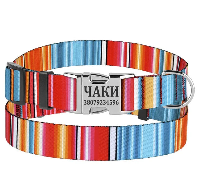 Ошейник BronzeDog Urban West, для собак и кошек, нейлоновый, фастекс металлический, красный, 18-30×1 см