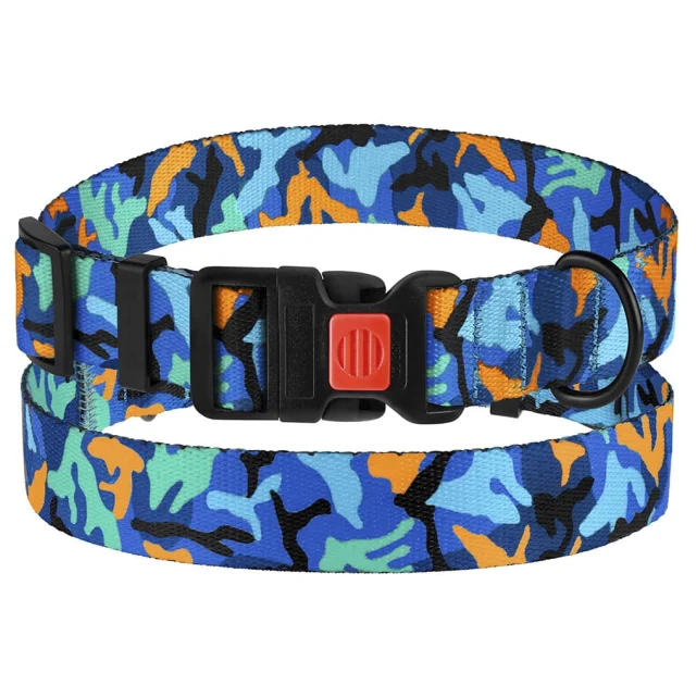 Нашийник BronzeDog Urban Camo, для собак, нейлоновий, фастекс пластиковий, синій, 25-33×1.6 см