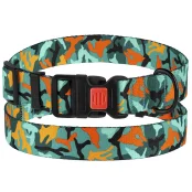 Нашийник BronzeDog Urban Camo, для собак, нейлоновий, фастекс пластиковий, зелений, 30-40×2 см