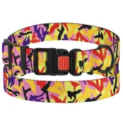 Нашийник BronzeDog Urban Camo, для собак, нейлоновий, фастекс пластиковий, помаранчевий, 35-53×2.5 см