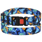 Нашийник BronzeDog Urban Camo, для собак, нейлоновий, фастекс пластиковий, синій, 35-53×2.5 см