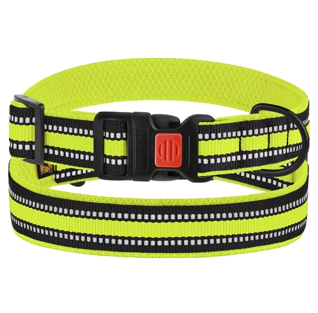 Нашийник BronzeDog Urban Mesh, для собак, нейлон і 3-D сітка, фастекс пластик, лимонний, 35-45×2.5 см