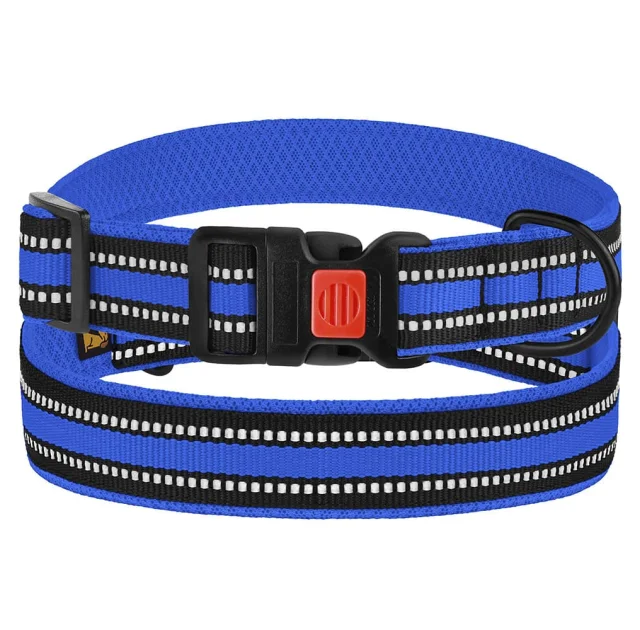 Нашийник BronzeDog Urban Mesh, для собак, нейлон і 3-D сітка, фастекс пластик, синій, 43-66×2.5 см