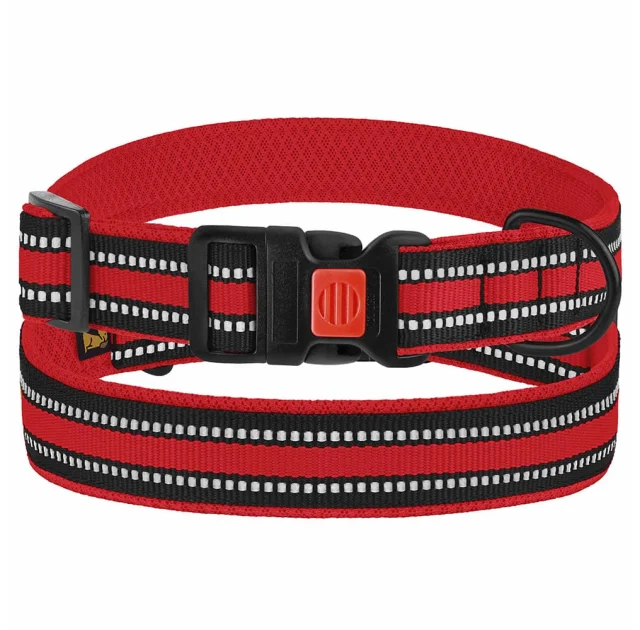 Нашийник BronzeDog Urban Mesh, для собак, нейлон і 3-D сітка, фастекс пластик, червоний, 30-40×2 см
