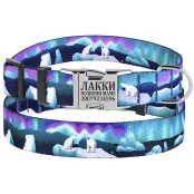 Нашийник BronzeDog Urban Travel, для собак, нейлоновий, фастекс металевий, принт Арктика, 25-33×1.6 см