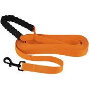Повідець BronzeDog Active для собак, нейлоновий з м'якою ручкою, помаранчевий, 6 м×2.5 см