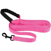 Повідець BronzeDog Active для собак, нейлоновий з м'якою ручкою, рожевий, 9 м×2.5 см
