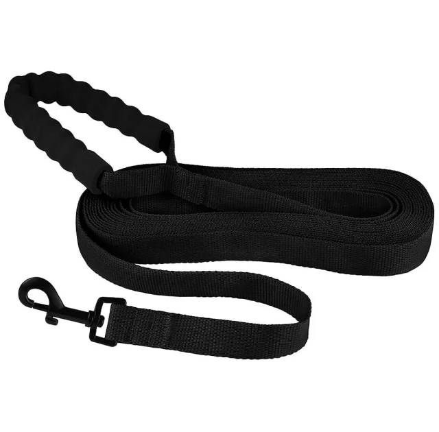 Поводок BronzeDog Active для собак, нейлон, с мягкой ручкой, чёрный, 15 м×2.5 см