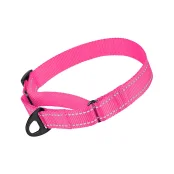 Нашийник-полуудавка BronzeDog Active для собак, світловідбиваючий нейлон, рожевий, 28-38 см