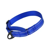 Нашийник-полуудавка BronzeDog Active для собак, світловідбиваючий нейлон, синій, 28-38 см