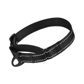 Нашийник-полуудавка BronzeDog Active для собак, світловідбиваючий нейлон, чорний, 41-61 см