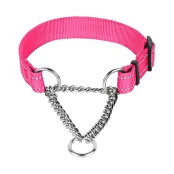Нашийник-полуудавка BronzeDog Active для собак, рожевий, 31-46 см