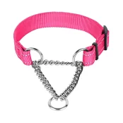 Нашийник-полуудавка BronzeDog Active для собак, рожевий, 36-51 см