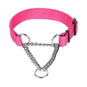 Нашийник-полуудавка BronzeDog Active для собак, рожевий, 41-61 см