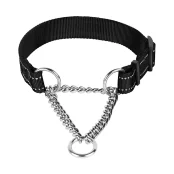 Нашийник-полуудавка BronzeDog Active для собак, чорний, 31-46 см