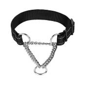 Нашийник-полуудавка BronzeDog Active для собак, чорний, 36-51 см