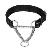 Нашийник-полуудавка BronzeDog Active для собак, чорний, 41-61 см