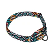 Нашийник-полуудавка BronzeDog Urban для собак, нейлон, принт гуцульський, ментоловий, 48-61 см
